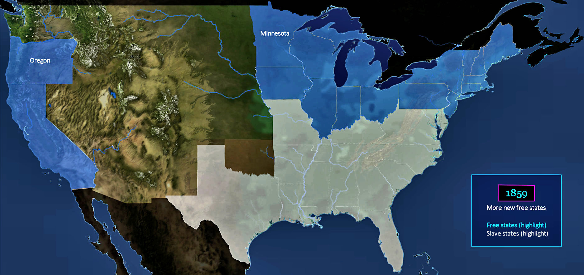 New states destroy the balance, 1859 map